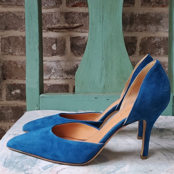 Vince Shoes - Vince Celeste D'Orsay Blue Suede Leather Pumps